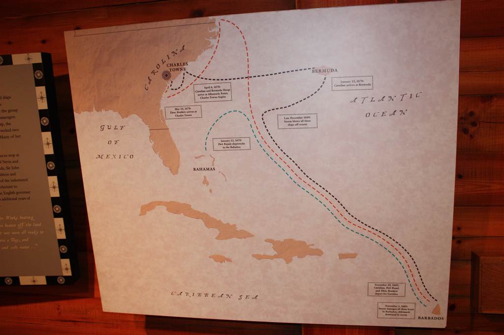 Route from Barbados to South Carolina