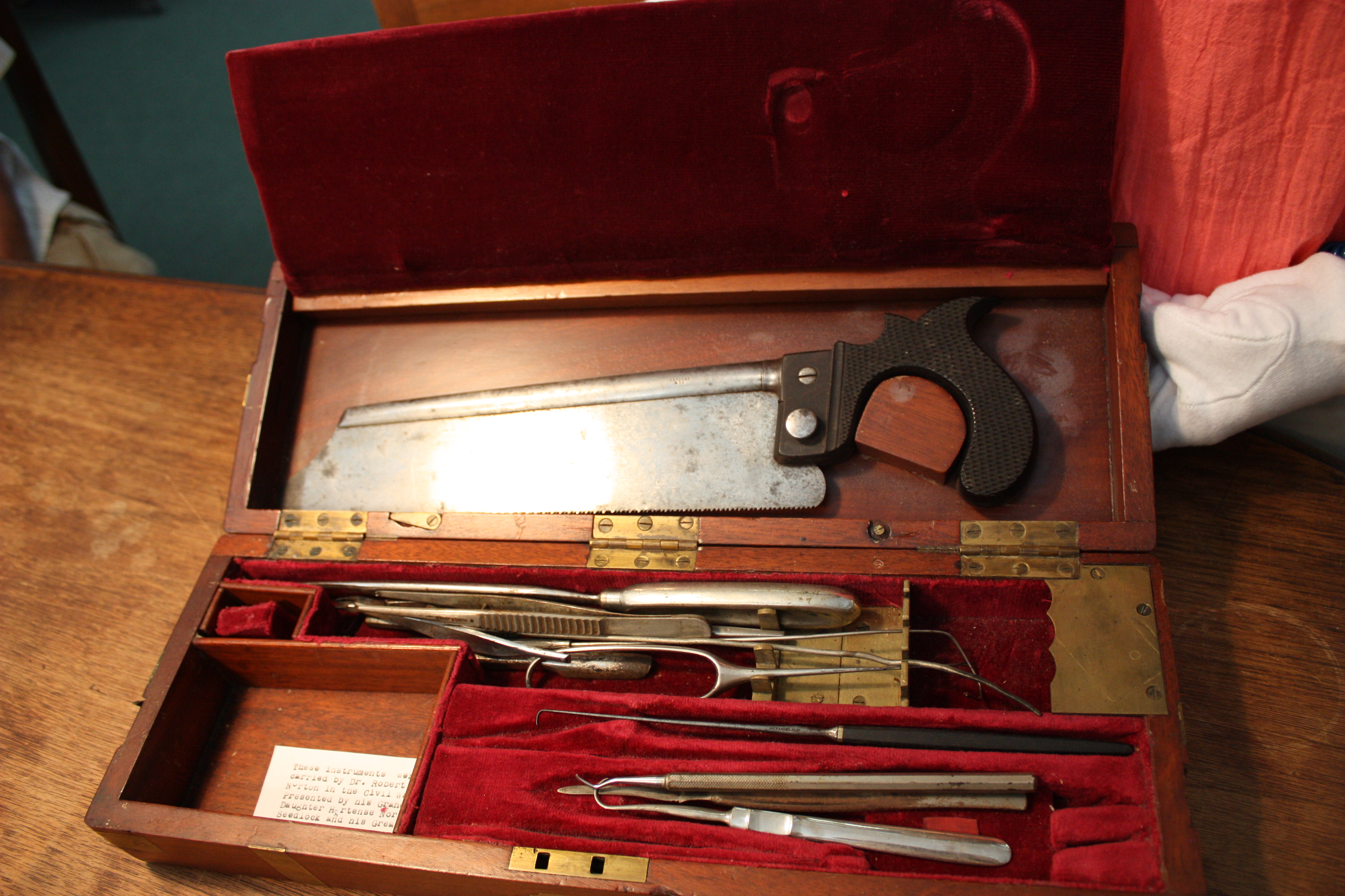 Surgical Tools used by Dr. Robert Goldfrey Norton during the Civil War.