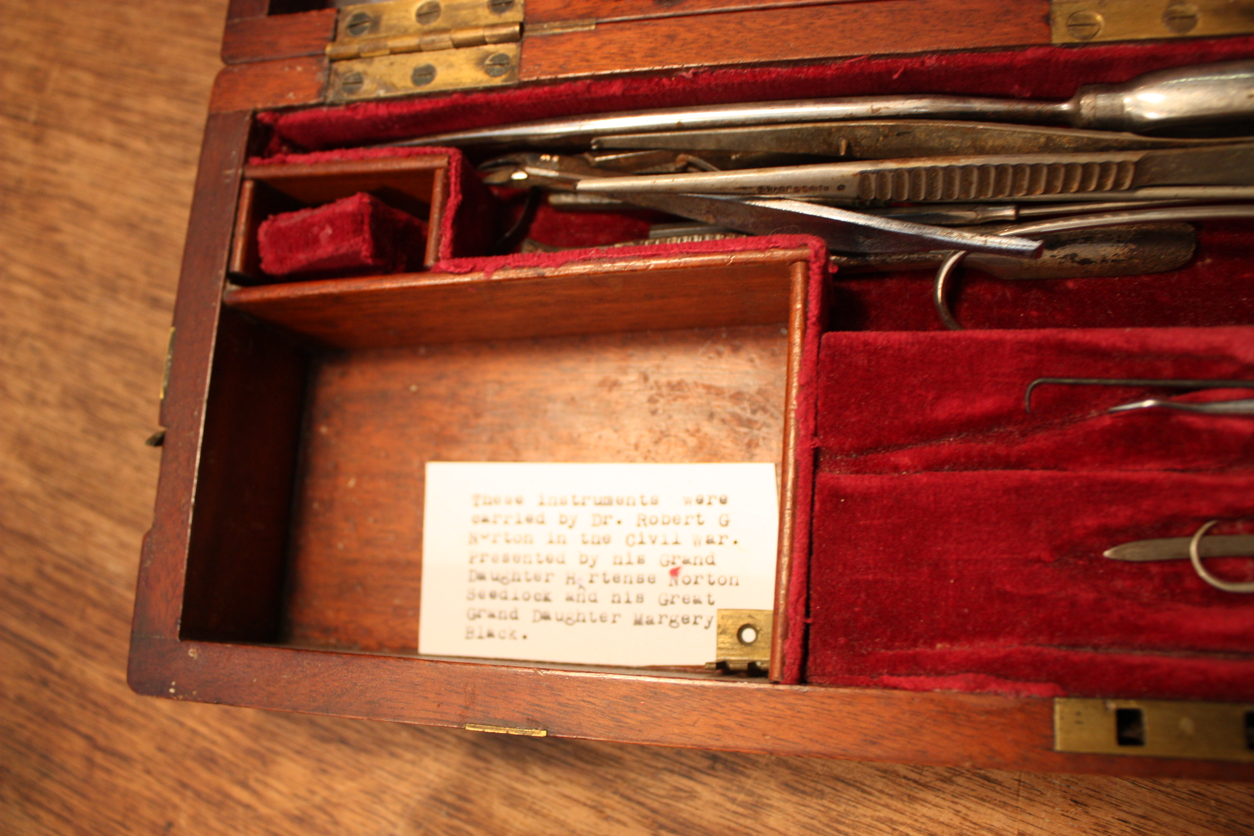 Surgical Tools used by Dr. Robert Goldfrey Norton during the Civil War.