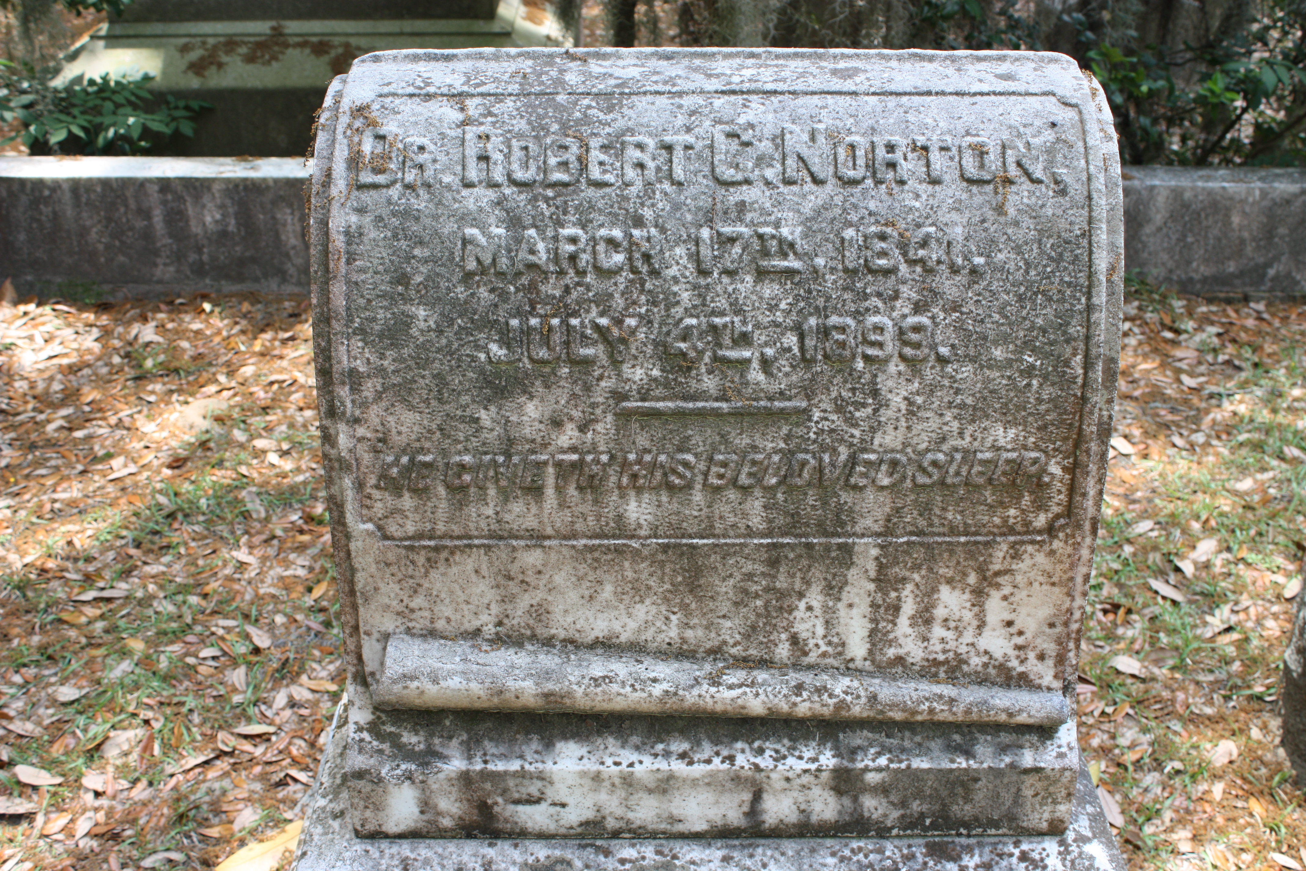 Grave of Robert Godfrey Norton in the Bonaventure cemetery.